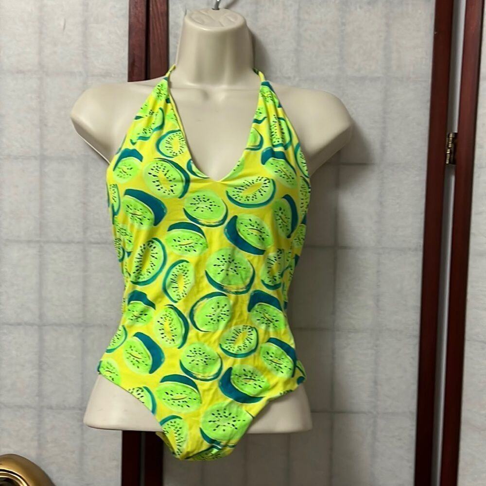 NWT ONIA NINA KIWI DEEP V‎ LIME COMBO SIZE XS/TP